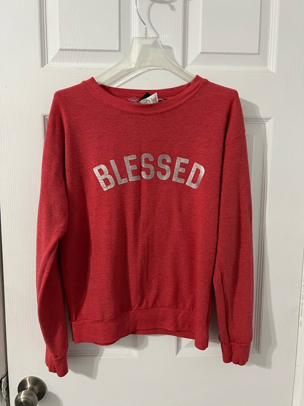 Modern Lux Red "Blessed" Crewneck Sweater
